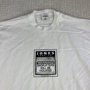VTG 1995 Jones Soda Co.  Photo T-Shirt #469 Warning sign Sz XL *READ CAREFULLY*